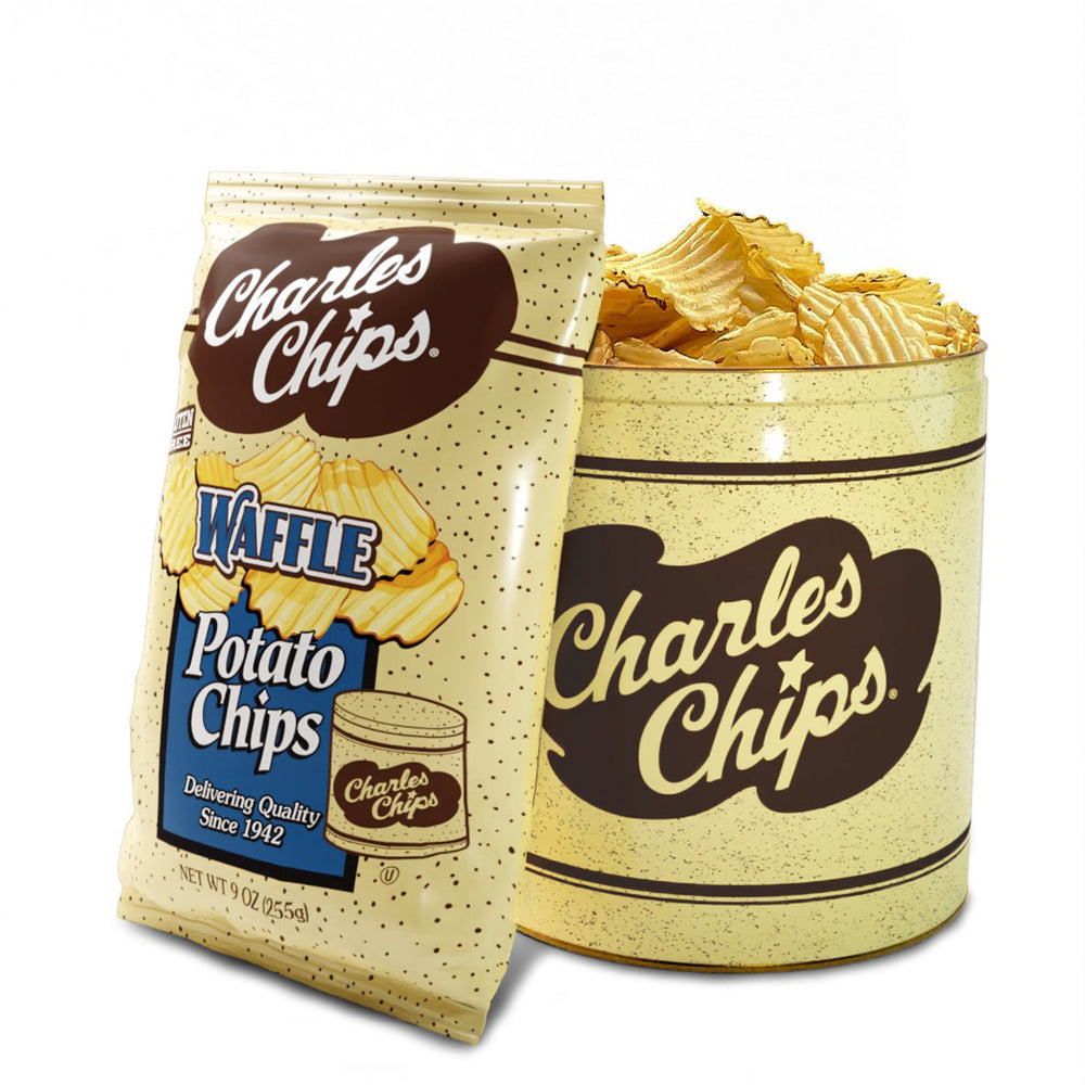 Charles Chips Waffle Tin & Refill Bag