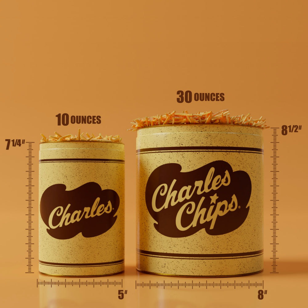 
                  
                    Load image into Gallery viewer, Charles Chips Potato Sticks Tin
                  
                