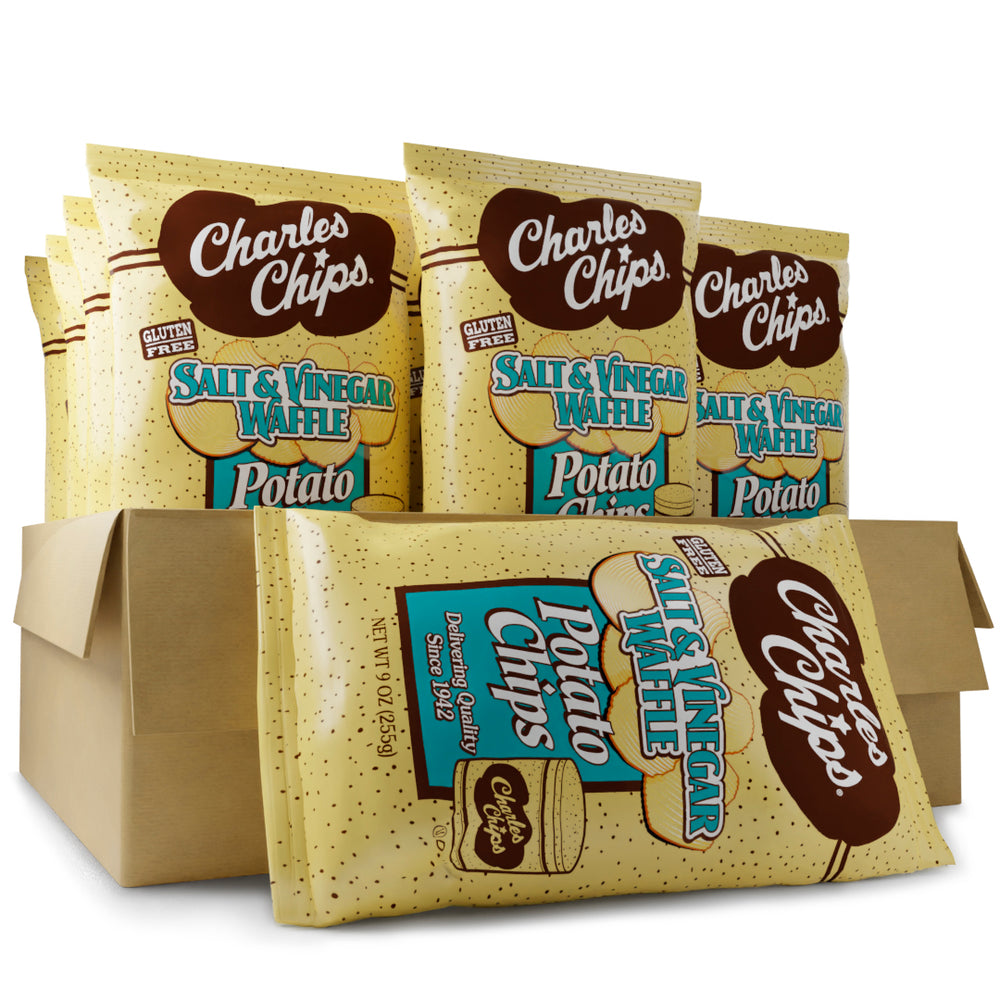 
                  
                    Load image into Gallery viewer, Charles Chips: 9oz Bags Delight (Salt Vinegar Waffle Flavor)
                  
                