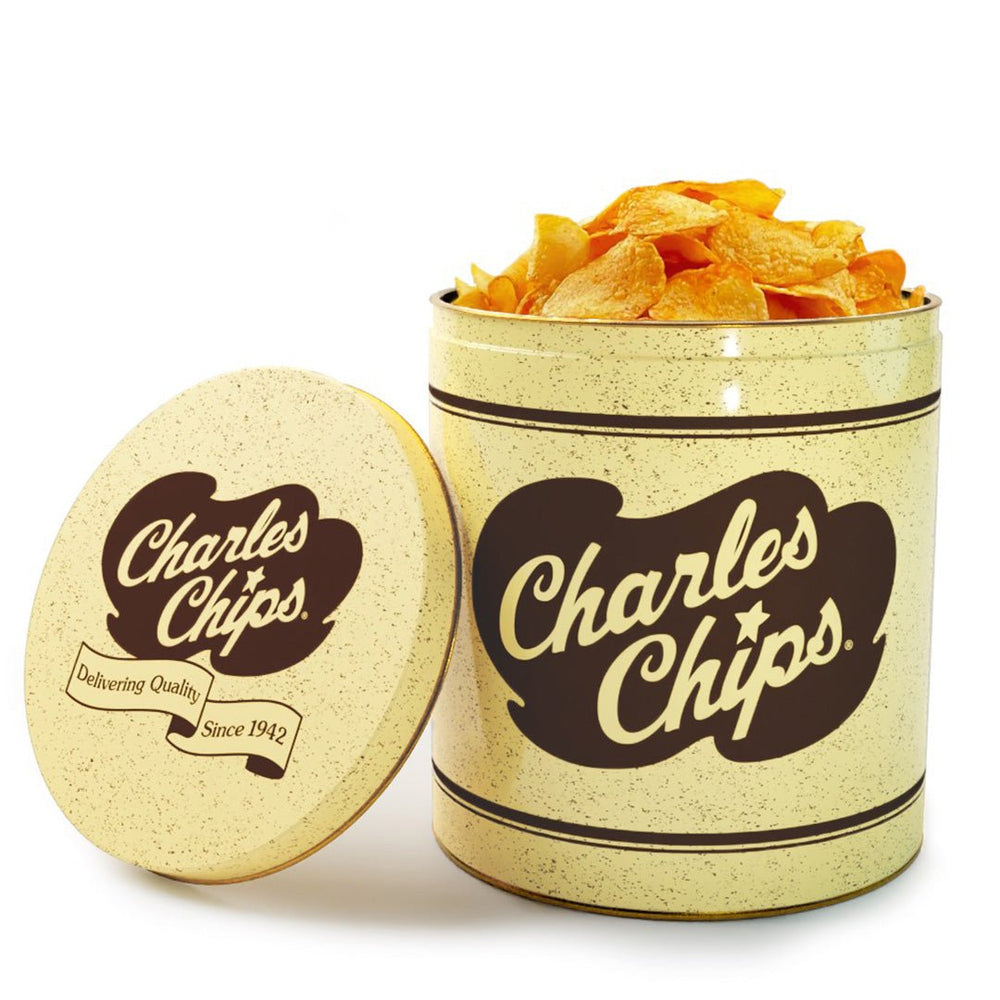 Charles Chips Tin - Sweet Barbeque Chips - Charles Chips
