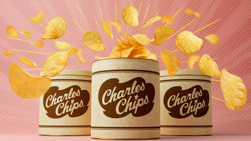 Variety of Charles Chips Tin options displaying the classic and resealable tin packaging, ensuring the signature crunch and flavor