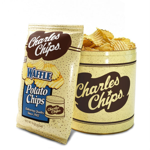 Charles Chips Waffle Tin & Refill Bag - Charles Chips