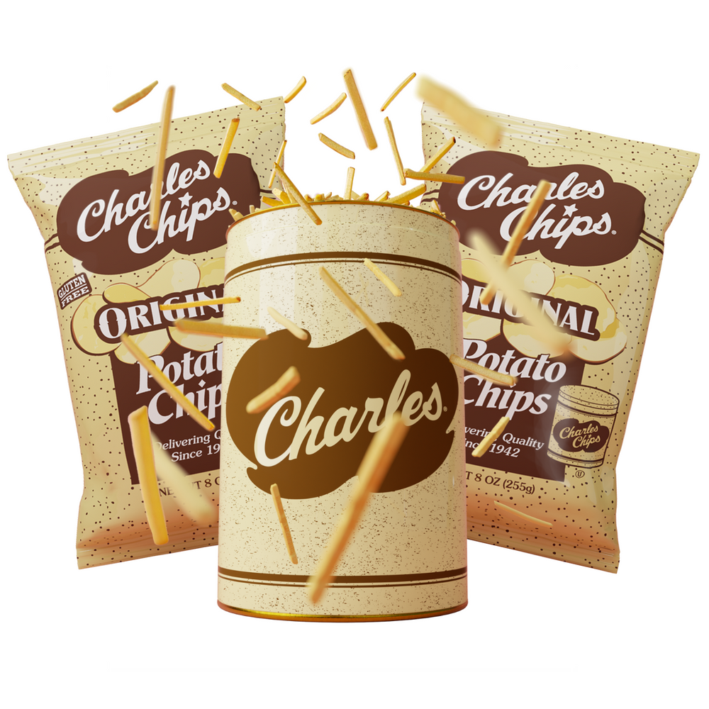 
                  
                    Load image into Gallery viewer, Charles Chips Potato Sticks Tin
                  
                
