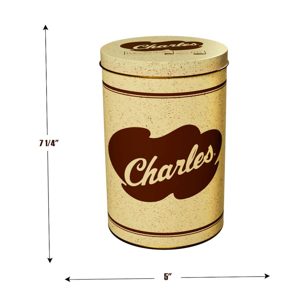 
                  
                    Load image into Gallery viewer, White &amp;amp; Dark Chocolate Swirl Popcorn Tin - Charles Chips
                  
                
